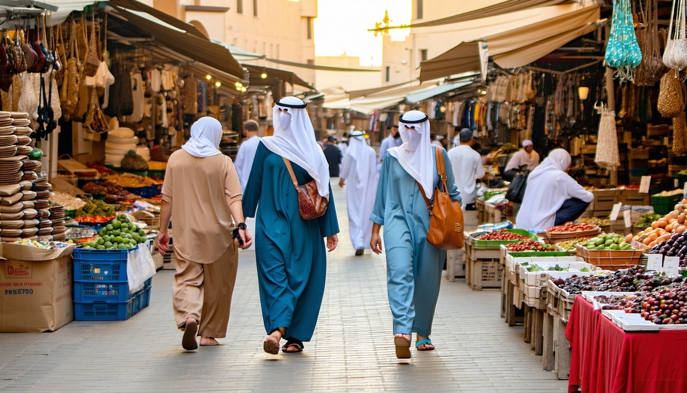 Tourists exploring Dubai's traditional markets