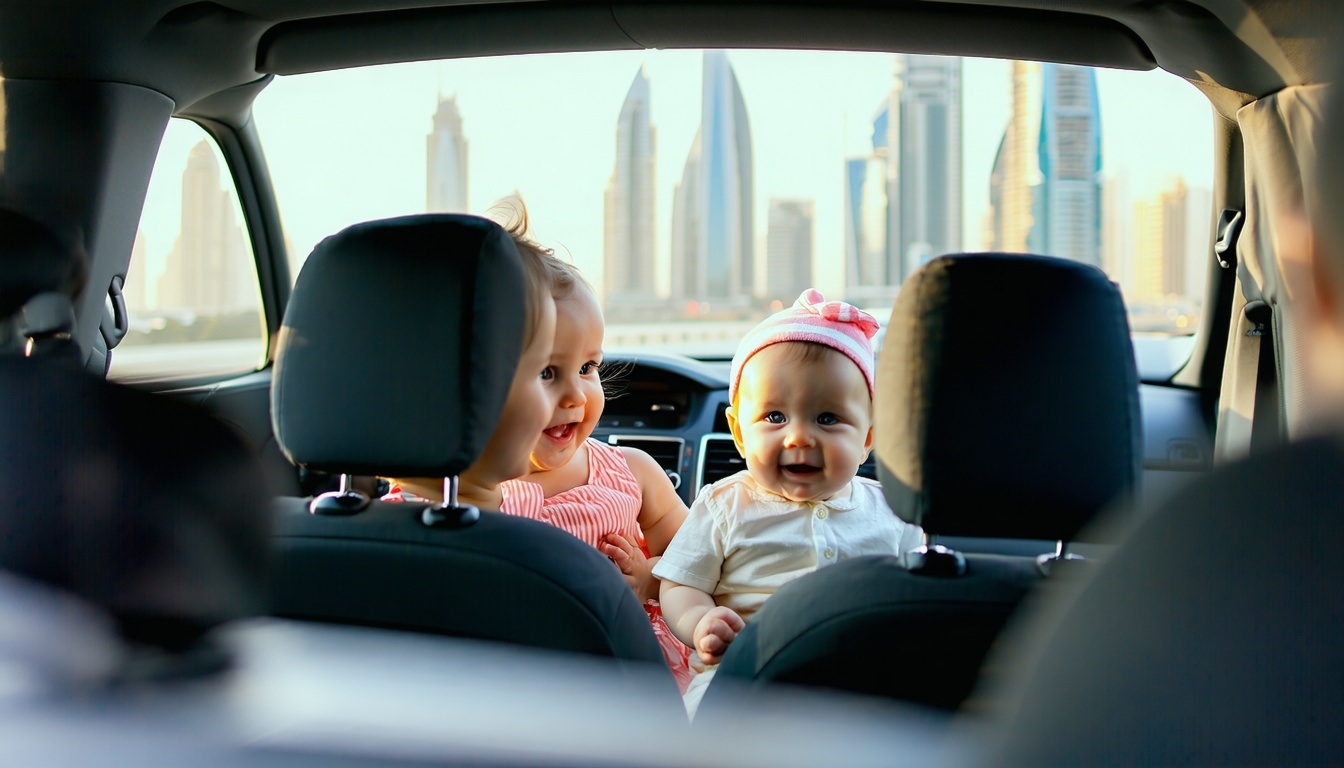 Family enjoying a road trip in Dubai
